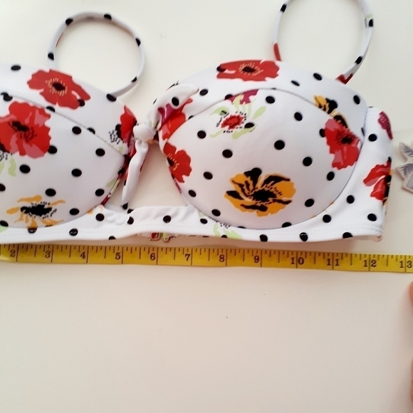 YMI Floral Polka Dots Cutout Bandeau Bikini Top/M - Picture 10 of 12